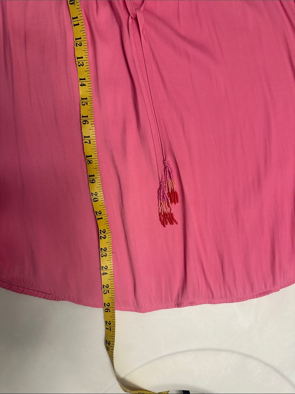 LOFT Pink Sleeveless Ruffle V-Neck Tie Camisole - Picture 7 of 7